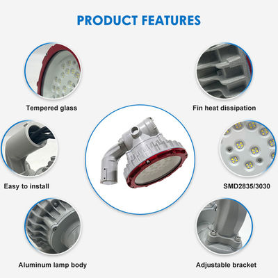 Αδιάβροχα φωτιστικά IP65, αντιεκρηκτικά, με αντιεκρηκτικό σκληρυμένο γυαλί 8MM και τεχνολογία LED SMD2835/3030