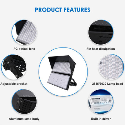 Αδιάβροχος προβολέας LED IP66 με διάρκεια ζωής 50000 ωρών και ρυθμιζόμενη γωνία 216° για στάδια και εφαρμογές υψηλών ιστών