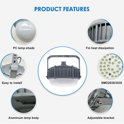 Αδιάβροχος λαμπτήρας High Bay IP65 50W 100W 150W LED Αντιεκρηκτικός Φωτισμός με Αλουμίνιο + Σκληρυμένο Γυαλί