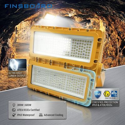300W ανθεκτικό σε έκρηξη LED φως πλημμύρας IECEx φορητό στερεόπλευρο προσωρινό 36000lm IP67 Χωρίς χαλκό κράμα αλουμινίου