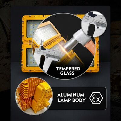 Φωτιστικό LED Αντιεκρηκτικό Πλημμύρας 600W Multi-Mount με Βραχίονα 6 Θέσεων LUMILEDS LM-80 ATEX IIb T6 IP65 Επίτοιχιο/Οροφής