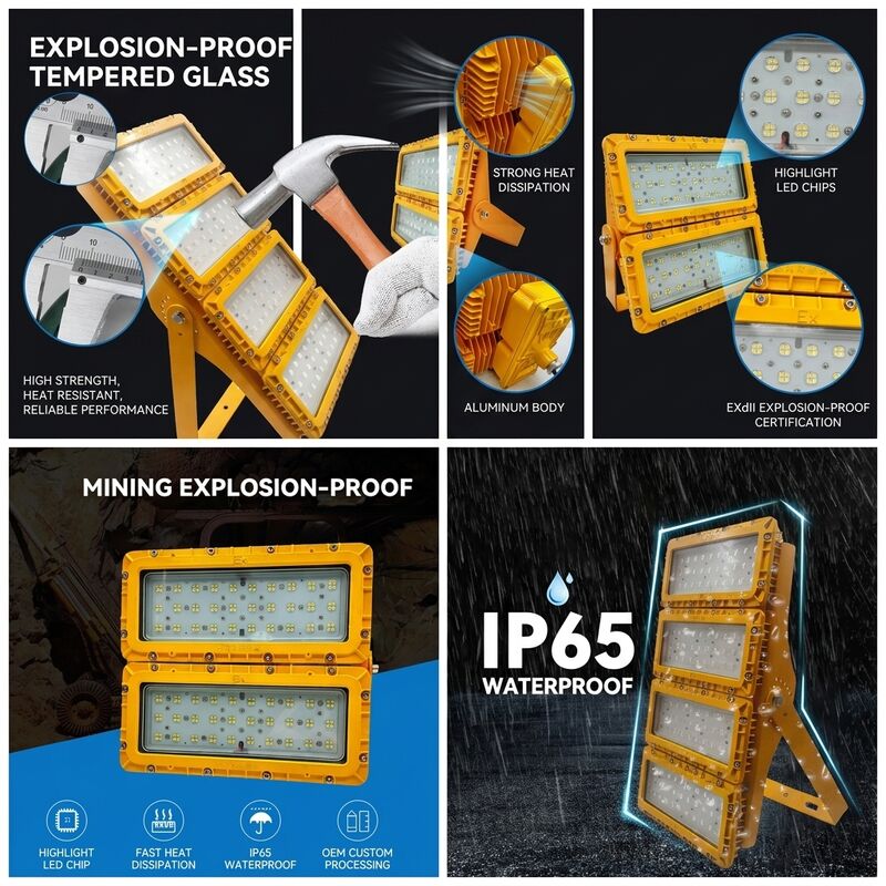 Φωτιστικό LED Αντιεκρηκτικό Πλημμύρας 600W Multi-Mount με Βραχίονα 6 Θέσεων LUMILEDS LM-80 ATEX IIb T6 IP65 Επίτοιχιο/Οροφής