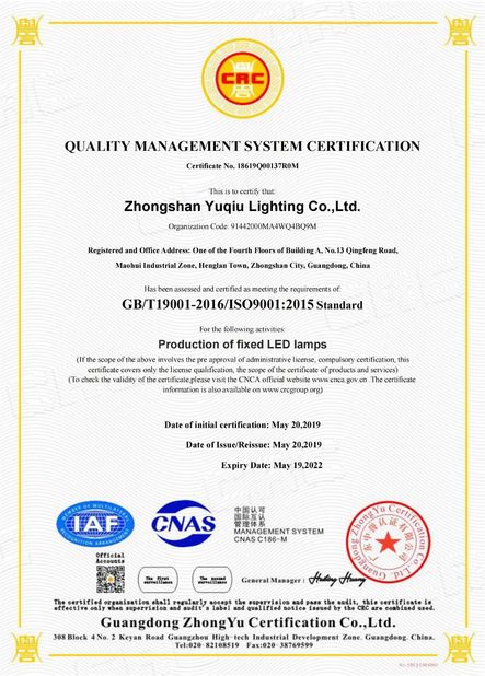 Κίνα Zhongshan Rong Fei Lighting Co., Ltd Πιστοποιήσεις
